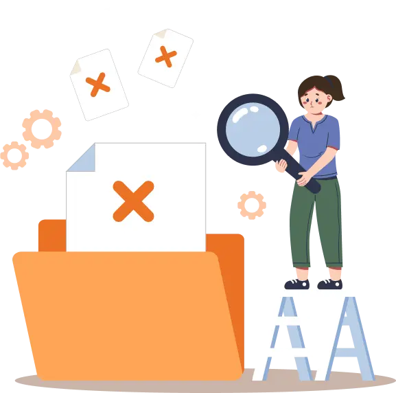 Empty folder illustration with crosses